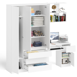 Шкаф-комод Мори МШ1200.1 со столом Мори МС-1 правый и полкой Мори 900