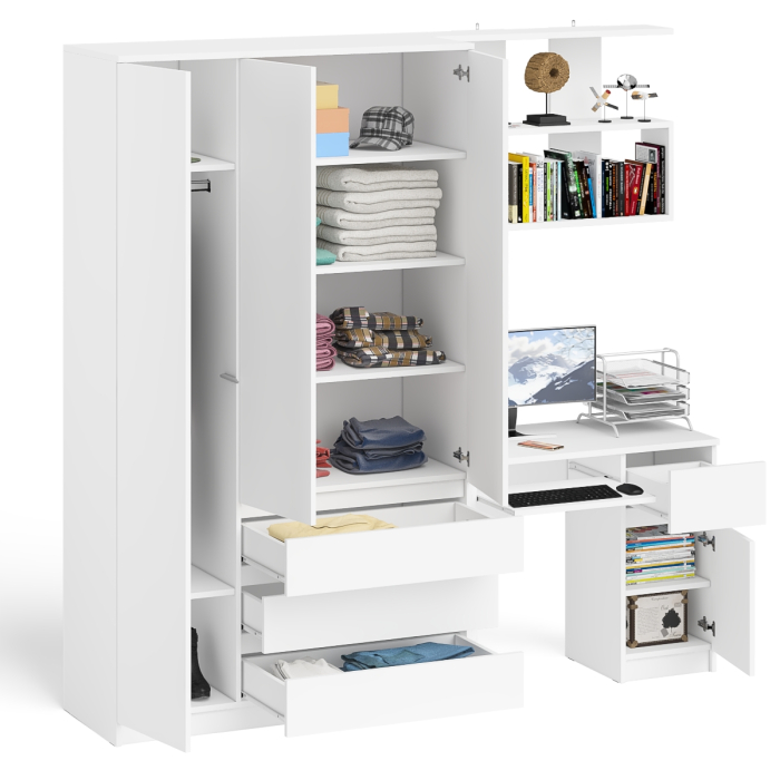 Домашние кабинеты, Шкаф-комод Мори МШ1200.1 со столом Мори МС-1 правый и полкой Мори 900