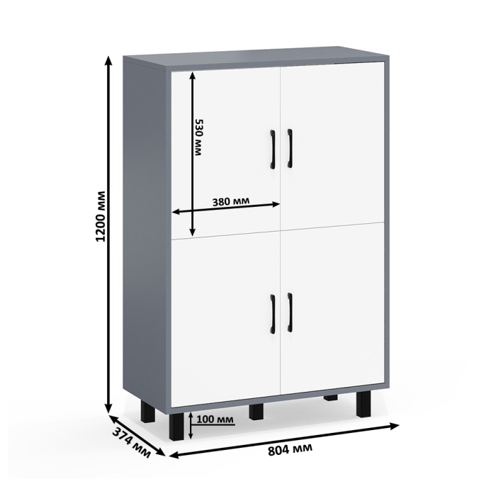 Комоды, Тумба-комод четыре дверки РВК 126-804