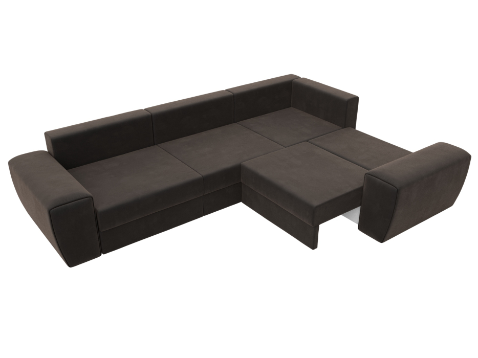 Диваны угловые в гостиную, Диван угловой Лига-008 Long правый, велюр