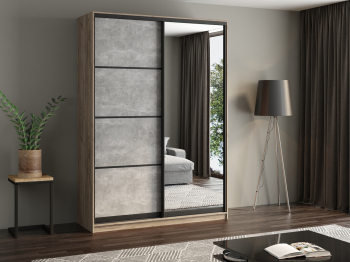 Шкаф купе 2-х дверный АЙСБЕРГ ЛОФТ 160 + зеркало