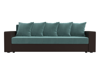 Диван прямой Дубай Лайт полки слева, велюр/экокожа