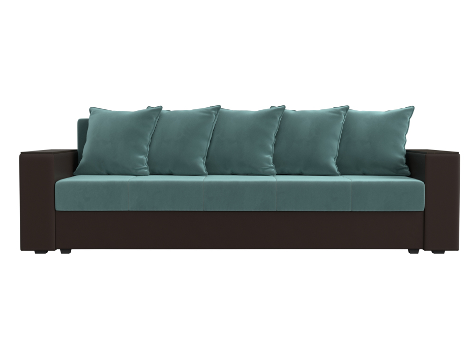 Диваны прямые, Диван прямой Дубай Лайт полки слева, велюр/экокожа