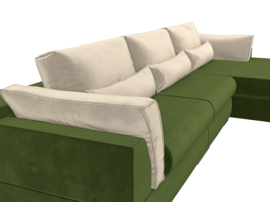 Диваны угловые в гостиную, Угловой диван Пекин Long угол правый, НПБ, микровельвет