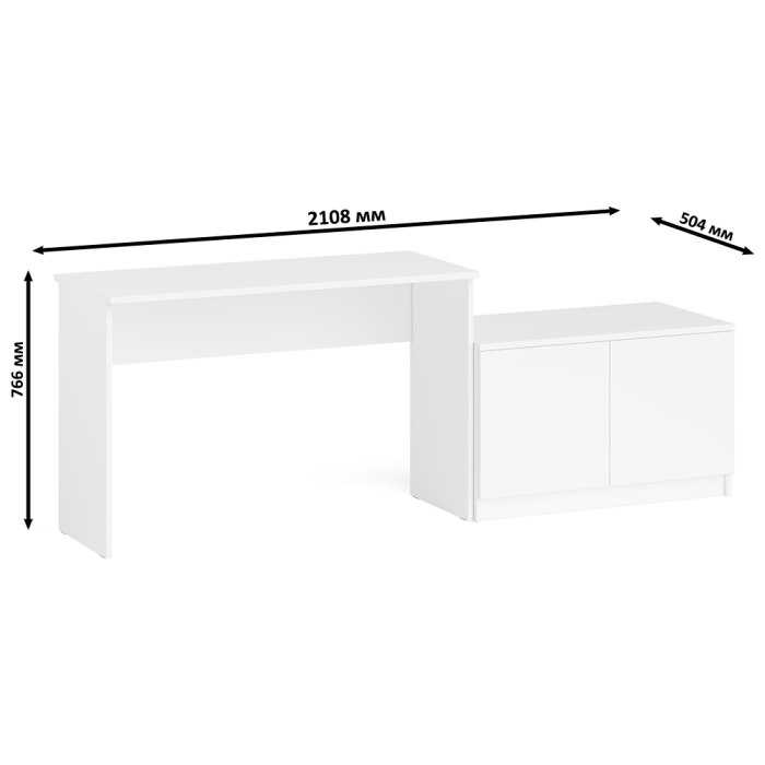 Прямые компьютерные столы, Стол письменный 1200 Мори с тумбой с дверками