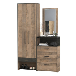 Шкаф с дверками в прихожую с комодом и зеркалом Трувор