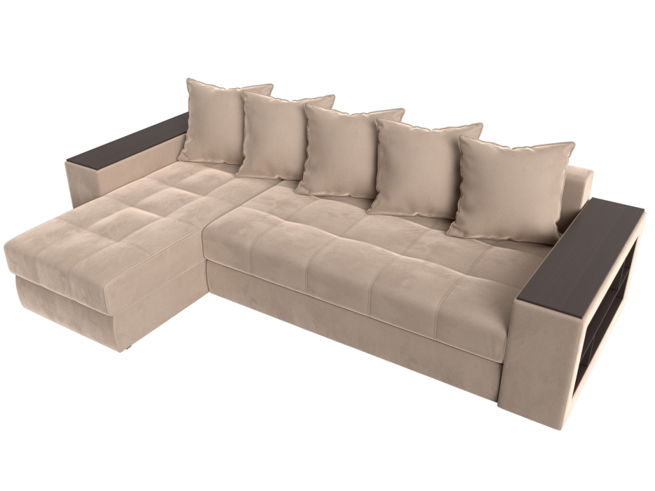 Диваны угловые в гостиную, Угловой диван Дубай, велюр, левый угол