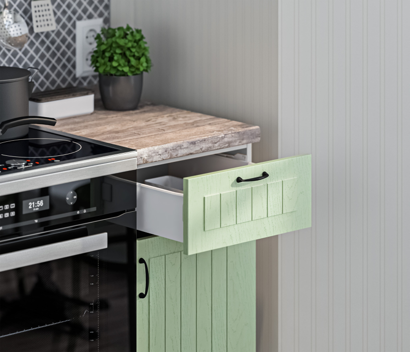 Кухонные гарнитуры, Кухня Регина Белый/МДФ Дуб Белый, Шервуд 1,8-2,4 м