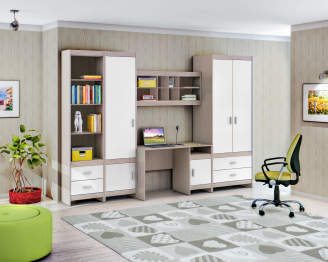 Дакота Сосна Авола Шампань/Белый глянец комплект L-3130