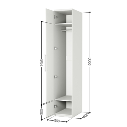Шкаф для одежды Комфорт МШ-11 30х60 с зеркалом