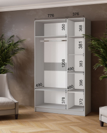 Шкаф комбинированный Ларс 1200 (с зеркалом)