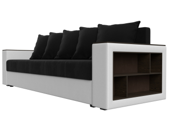 Диван прямой Дубай Лайт полки справа, микровельвет/экокожа