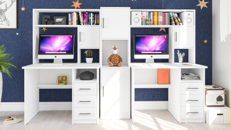 Стенка из компьютерных столов для двоих человек СК-9