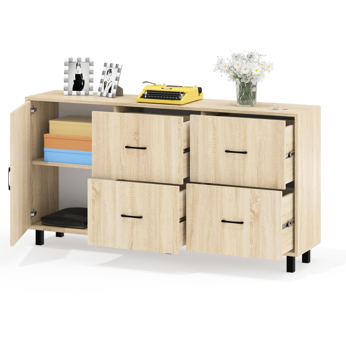 Комоды, Комод широкий с дверкой и ящиками РВК 125-1704