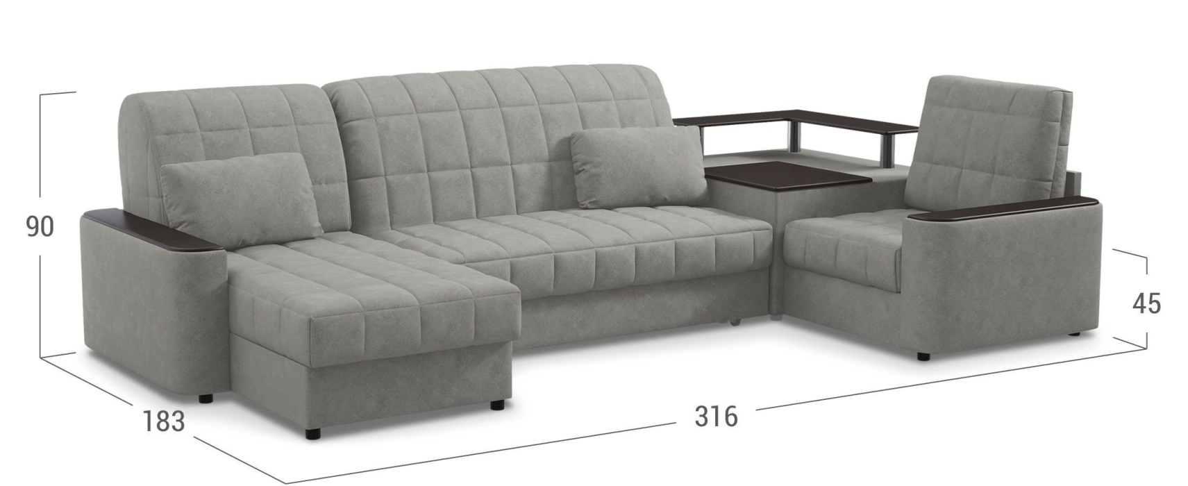 Мягкая мебель, Диван угловой аккордеон Даллас 018