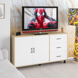 Широкий тумба-комод с ящиками и дверками РВК 123-1604