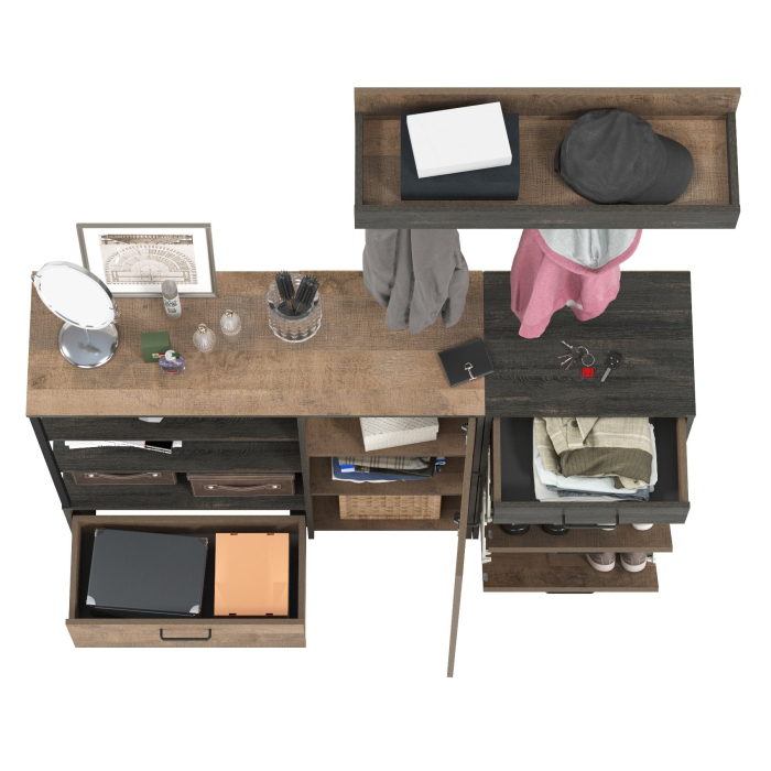 Прихожие, Комод с тумбой для обуви с ящиками и вешалкой для верхней одежды Трувор