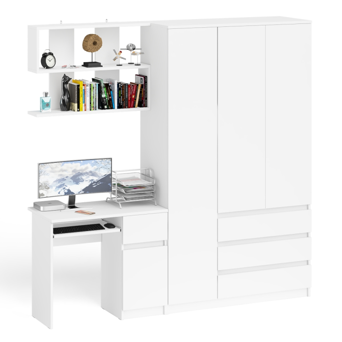 Домашние кабинеты, Шкаф-комод Мори МШ1200.1 со столом Мори МС-1 правый и полкой Мори 900