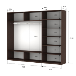 Шкаф-купе Прайм 3-х дверный Стекла пудра/ДСП/Доводчики 180х57х230