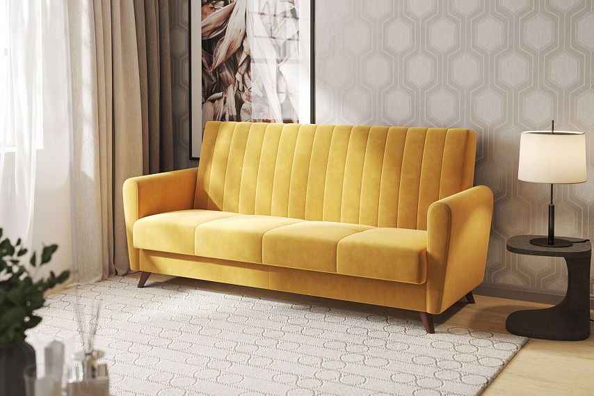 Диваны с ящиком для белья, Диван прямой Монако Велюр