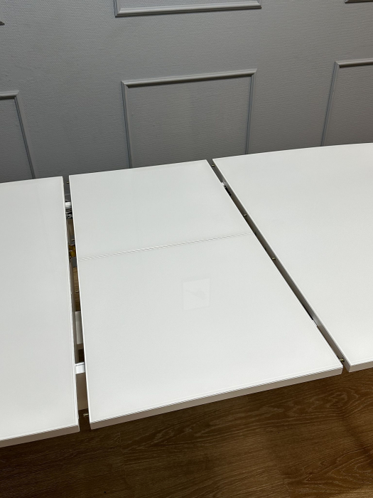 Обеденные столы, Стол Kenner K1200 раздвижной, стекло белое глянец