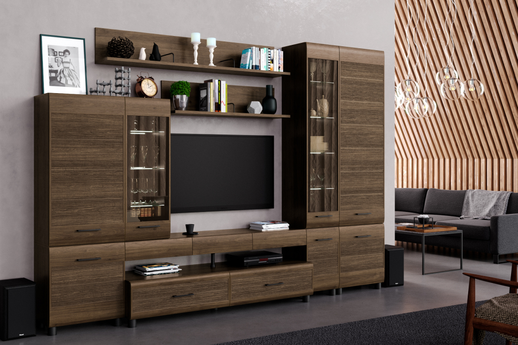 Стенки для гостиной, Модульная гостиная Камелия композиция 2