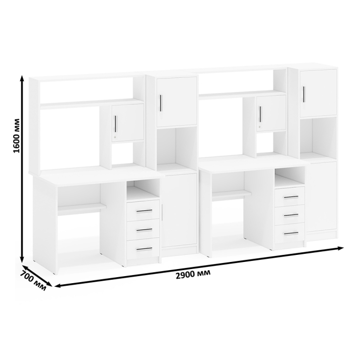 Домашние кабинеты, Два компьютерных стола СК-9 с двумя пеналами