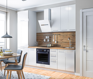 Кухонный гарнитур Регина Белый/Анна МДФ Белый глянец 2,6 м