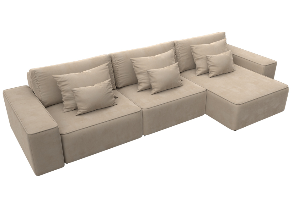 Диваны угловые в гостиную, Диван угловой Лига-074 угол универсальный, велюр SEVEN