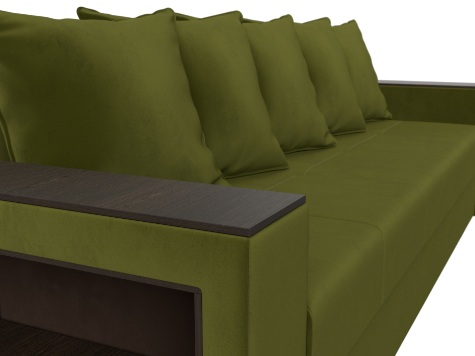 Диваны кровати со спальным местом, Диван прямой Дубай Лайт полки слева, микровельвет