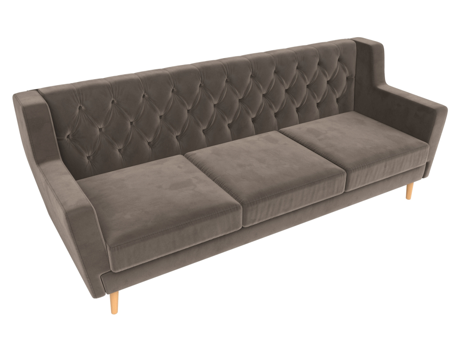 Диваны прямые кухонные, Прямой диван Брайтон 3 Люкс, велюр