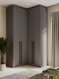 Угловой шкаф для одежды распашной с ящиками и антресолью, София, 2600х1300х1300мм