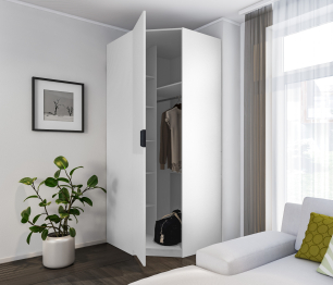 Макс СБ-3578 Шкаф угловой Белый/МДФ Джаз Белый