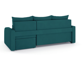 Диван-кровать угловой Мини Люкс трехсекционная еврокнижка, велюр