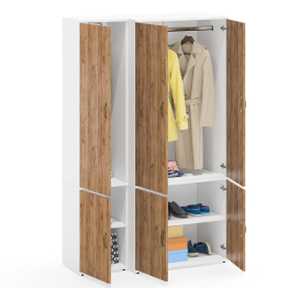 Бельевой глубокий шкаф Лидер-8 и пенал для одежды МД 21Б