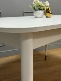 Стол Kenner K1200 раздвижной, стекло белое сатин