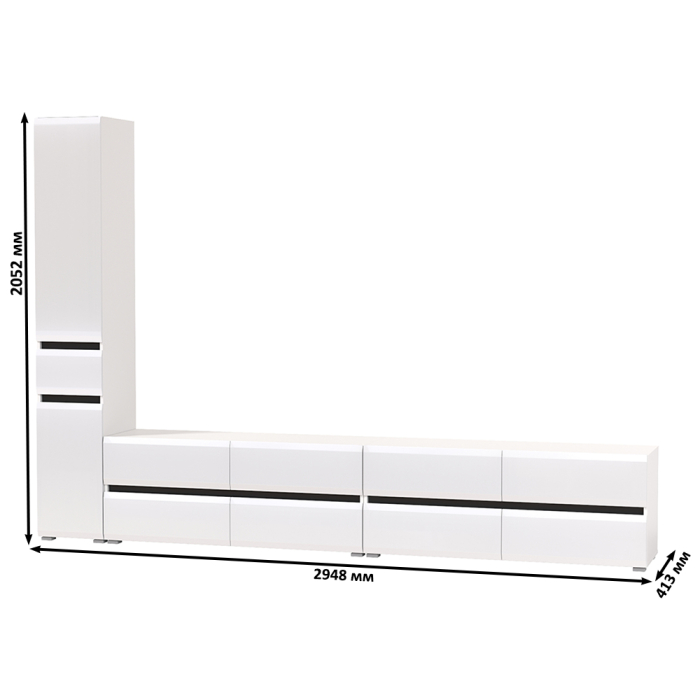 Стенки для гостиной, Стенка модульная Сидней № 132