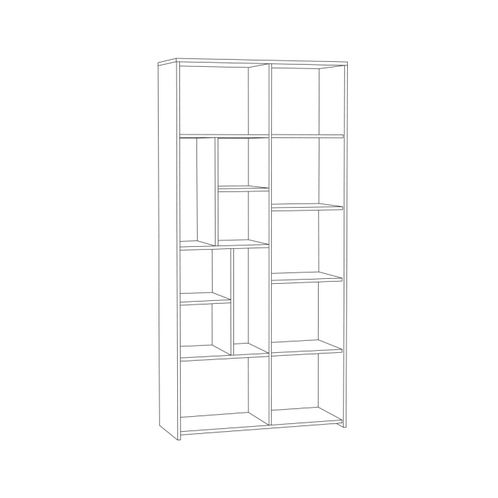 Шкафы распашные, Шкаф-стеллаж 13.206 Трувор Дуб Гранж Песочный