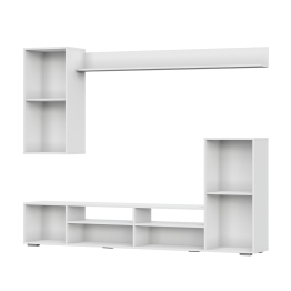 Стенка в гостиную МГС 4, белый/белый глянец