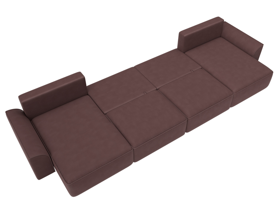Диваны прямые со спальным местом, Диван п-образный Лига-048 НПБ лонг, замша JOLY