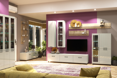 Модульная гостиная Грейс композиция 8  Серый Кашемир