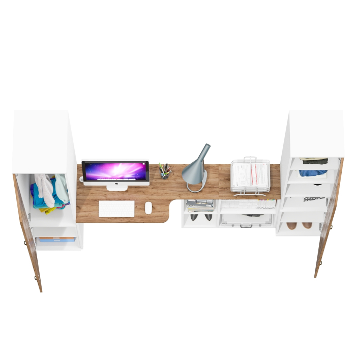 Домашние кабинеты, Мебель для работы из стола Лидер-8 и двух узких пеналов 23Б и 22Б