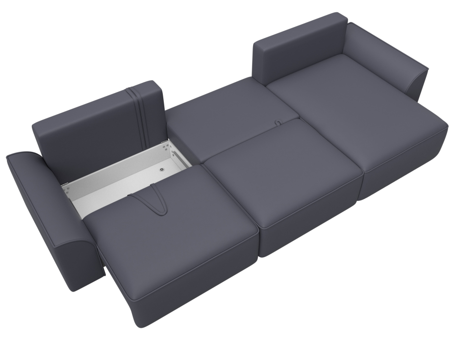 Диваны угловые в гостиную, Диван угловой Лига-048 НПБ лонг, экокожа GRIFON