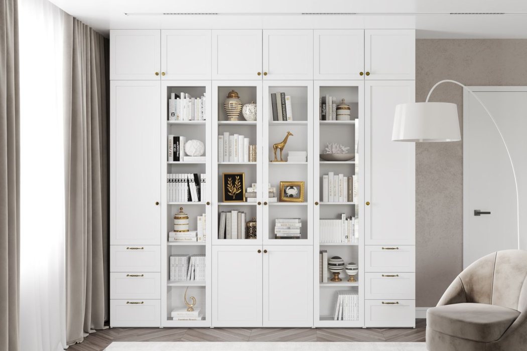 Шкафы пеналы, Шкаф витрина Орлеан НМ 041.85