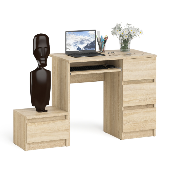 Прямые компьютерные столы, Стол компьютерный Мори МС-6 правое исполнение с тумбочкой 400-1