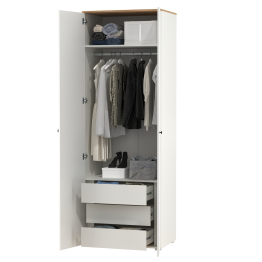 Шкаф для одежды две двери внутри три выдвижных ящика Остин 13.336.02