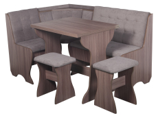 Кухонные уголки, Кухонный уголок Стиль 1Л (со столом СТ3) Ясень шимо темный / велюр