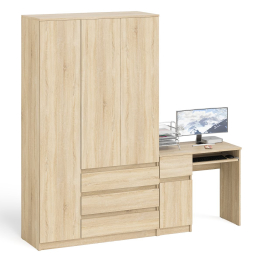 Компьютерный стол с тумбой с дверкой и ящиком левый и шкаф-комод Мори МШ1200-1