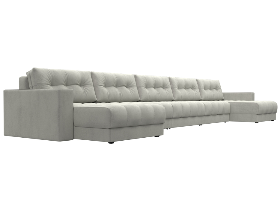 Диваны еврокнижки, Диван П-образный с декором Лига-049 НПБ Мегалонг, велюр TOWER