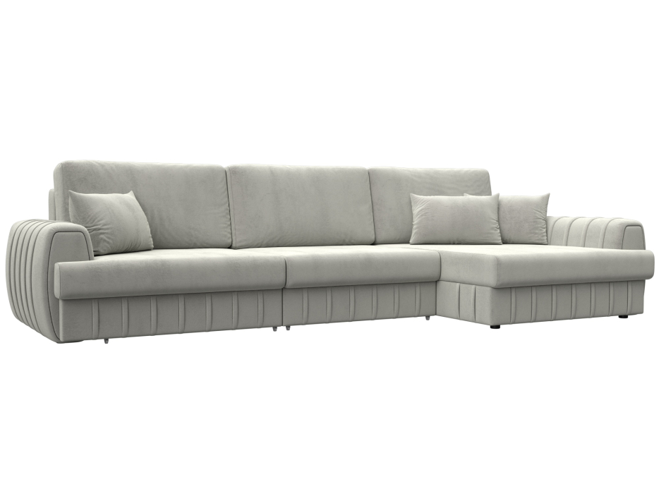 Диваны угловые в гостиную, Диван угловой Лига-057 НПБ Лонг угол правый, велюр TOWER